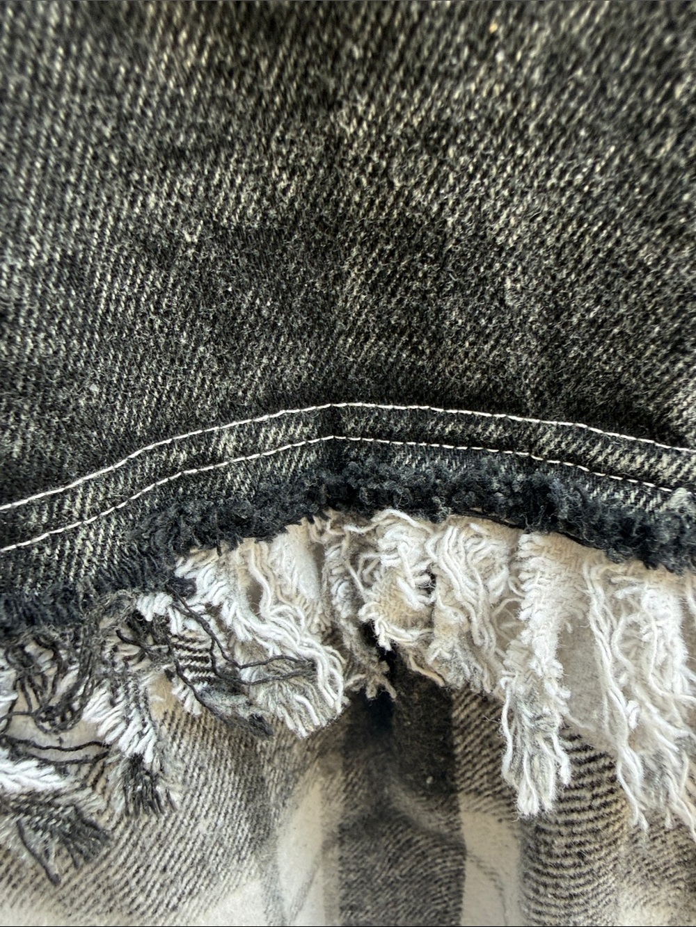 Oli & Hali Black and White Patchwork Jean Shacket - Picture 5 of 6